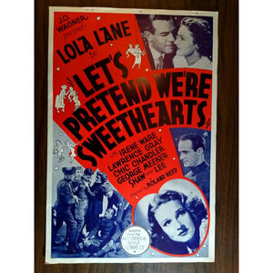Lola Lane Let's Pretend Were Sweethearts Movie Poster Brochure 1936 Original 18"